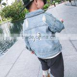 S15989A Hot Autumn Children Hole Denim Jacket Children Coat thumbnail-2
