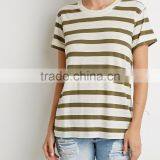 Cuffed Sleeve Organic Cotton Stripe Tee t Shirt thumbnail-1