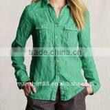 2016 Green Linen Shirts for Women-- Relaxed thumbnail-1