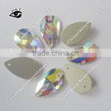 Flat Back Stone Crystal Sew on Crystal Tear Drop 17x28mm Crystal AB With Holes For Clothing Wedding Dresses thumbnail-2