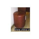 CYLINDRICAL OTTOMAN IN LEATHER thumbnail-1