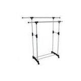 Modern Durable White Regular Telescopic Double Pole Stainless Steel Clothes Rack