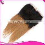 1B/27 Lace Closure Bleached Knots Ombre Blonde Hair Closure Piece, Free Parting Lace Closure Blonde thumbnail-1