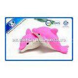 Cartoon Pink Dolphin Animal Shaped Novelty Erasers for Kids , Injection Molding