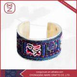 Best Selling Miao Silver and Copper Bracelets Luxury Plain Embroidered Fabric Bangles for Beautiful Women thumbnail-1