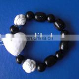 tarina rose and heart handmade acrylic plastic beads bracelet CTL0523