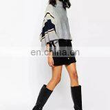 Wholesale Latest Fashion Women Pullover Computer Knitted Jacquard Merino Wool Cashmere Sweater thumbnail-3