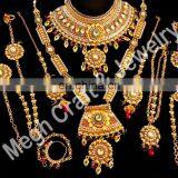 Wedding Wear Jewellery-Gold Plated Bridal Necklace Set-Designer Costume Jewelry-2015 Bridal Jewellery Set thumbnail-6