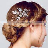 Hot Sale Rhinestone Leaf Shaped Wedding Hair Comb for Women thumbnail-2