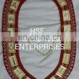 MASONIC REGALIA BLUE HOUSE GOLD PLATTED FINISH METAL CHAIN COLLAR