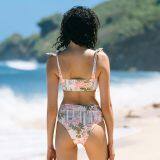 Two Pieces Sexy Girl Flower Print Breathable High Waist Bikinis Woman Swimwear 2020 thumbnail-3
