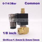 GOGO General Purpose Direct Acting Brass Small Gas Electric 3 Way Solenoid Valve 12V DC 1/8" BSP 1.5/2.5/3mm NBR Seals Common thumbnail-2
