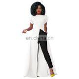 2020 Women Sexy Bodycon High Split Zipper Solid Color Sexy Dress thumbnail-5