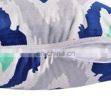 Woven Textured Cozy Modern Concise Soft Navy Blue Square Totem Cushion thumbnail-5