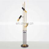 European Post Modern Gold and Black Standing Lamp Three Heads Metal Tube Led Floor Lamp for Living Room Bedroom thumbnail-1