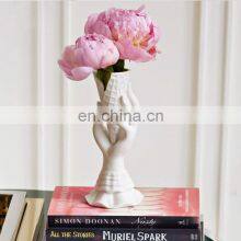 Ceramic Ice Cream Hand Flower White Office Table Decoration Nordic Ikebana Vase thumbnail-4