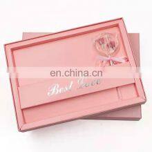 Customize Pink Paper Packing With Christmas Decoration Book Shape Gift Boxes