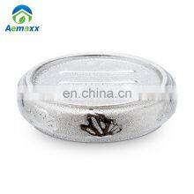 Round Shape Waste Bin Ceramic Silver Chrome Plated Dust Bin Trash Bin thumbnail-3