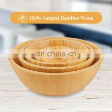 Cheap 100% Natural Round Salad Bowl Bamboo Wooden Bowl Set thumbnail-4