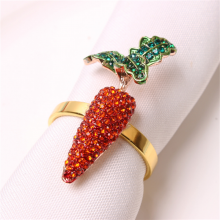 Hot Selling Red Carrot Napkin Cloth Holder With Green Leaf For Table Decoration thumbnail-1