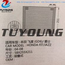 TUYOUNG HY-ET371 RHD Auto AC Evaporator Core for HONDA FIT GD6 / JAZZ 2004-2008 Size 58*255*211 mm thumbnail-3
