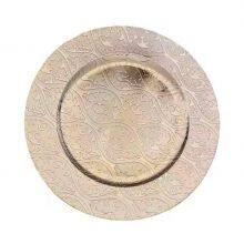 Wholesale Cheap Reusable Thick PP Plastic Gold Round Wedding Party Decorative 13 Inch Charger Plate thumbnail-1