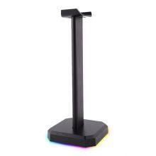 RGB Light Three Usb Ports Customizable Headphones Holder Stand For Headset Earphones Gaming Headphone Stand With Phone Charger