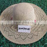 Lady Floppy Wheat Straw Hats Floppy Beach Hat Wide Brim Floppy Hat thumbnail-5