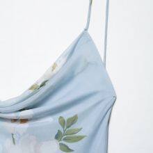 New Women's Fashion Printed Silk Mesh Short Dress With European and American Style thumbnail-4