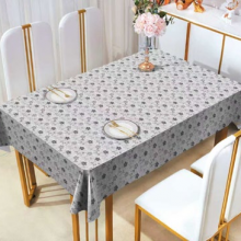 4 Pack Black, Rectangle Disposable Plastic Tablecloth for Picnic, Birthday, BBQ, Party, Wedding (Black, Rectangle, 54in. X108in.) thumbnail-3