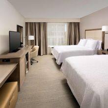 Twin Platform Storage Bed King and Queen Size Gray Wood Frame With Two Drawers and LED Headboard Soft Style Home Furniture thumbnail-2