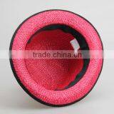2015 Factory In-stock Natural Round Straw Hat 56cm For Adults Fedora Hat Sraw Hat for Mens Red /blue/green/rose thumbnail-4
