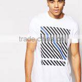 Longline T-Shirt With Diagonal Stripe Placement thumbnail-1