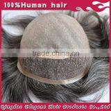 Elegant Hair Wholesale Handpicked Natural Luster Human Hair Fine Mono Lace Toupee With pu Back and Side thumbnail-1