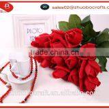 High Quality PU Moisturizing Rose Bud Artifical Flower Decoration