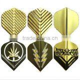 Metallic Dart Flight of Gold Metallic Std Styles, Custom Lascer Dart Flight