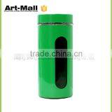 2016 Best Selling Products Covered Green Glass Storage Jar for Tea,coffee,suger