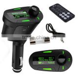 Car Kit MP3 Player Audio Wireless FM Transmitter Modulator USB SD MMC LCD control Car mp3 player