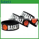 Hot Sale Basketball Debossed Cheap Custom Nba Silicone Bracelet thumbnail-1