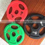 PU (CPU) Tri-grip Weight Plate Color Black/three Grip Weight Plate/bumper Plate thumbnail-5