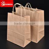 Flat Bottom Kraft Paper Grocery Bag With Handle thumbnail-3