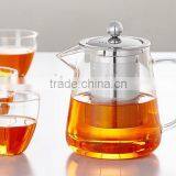 FDA Certified Borosilicate Glass Tea Pot With Stainless Steel Filter thumbnail-4