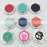 Laser Engrave Initial Personalized Monogram Enamel BagHanger Key Fob thumbnail-1