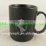 YF18299 Black Embossed Ceramic Mug