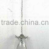 DIA12cm Hanging Metal and Glass Candle Holder W/chain thumbnail-1