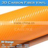 Removable Glue SINO Car Automobile Orange Carbon Fiber Car Wrap Vinyl Film thumbnail-3