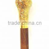 Antique Brass Rose Wood Walking Stick/Golden Carving Head Walking Stick/Beautiful Design Walking Stick Wk1126 thumbnail-3