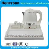 hotel room supplies welcome electric tea pot kettle and melamine tray set