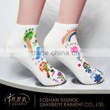 White Sock Oem Custom Print Teen Girl Ankle Socks
