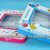 Candy Boxes With Clear PET Window on the Lid Square Window Tin Box